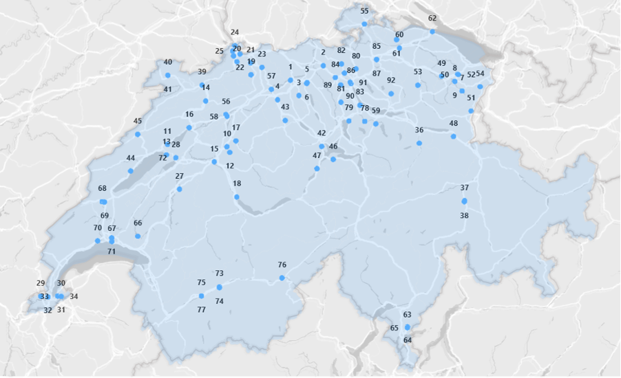 Anstaltskarte Schweiz 